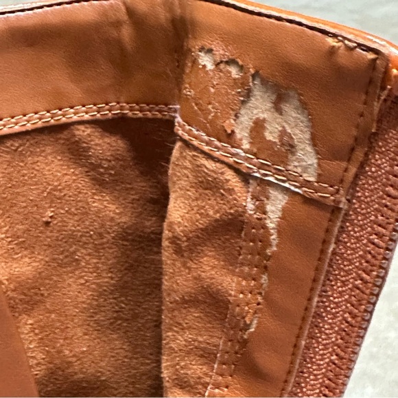 Sam Edelman Hilty Booties PatentBlock Heel Burnt Orange Texas Longhorns Sz 8.5 - Picture 15 of 16